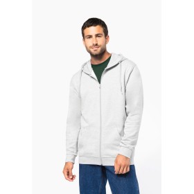 Sweat-shirt recyclé zippé à capuche unisexe 