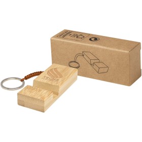 Support de téléphone en bambou Bosona avec porte-clés 