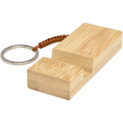 Support de téléphone en bambou Bosona avec porte-clés 