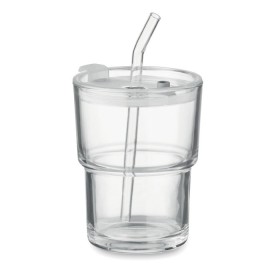 Gobelet verre et paille 400ml 