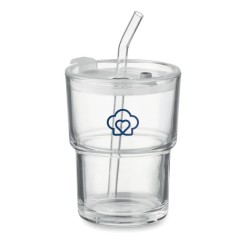 Gobelet verre et paille 400ml 