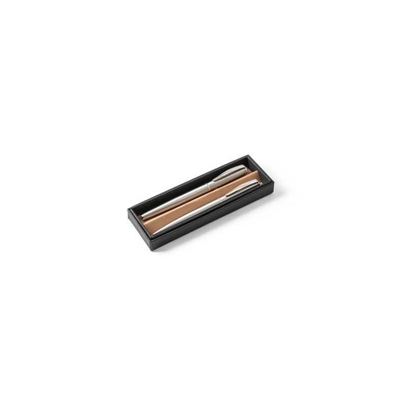 ELLA Set de stylos à bille et rollers avec corps avec clip en acier inoxydable (53% rSS) 