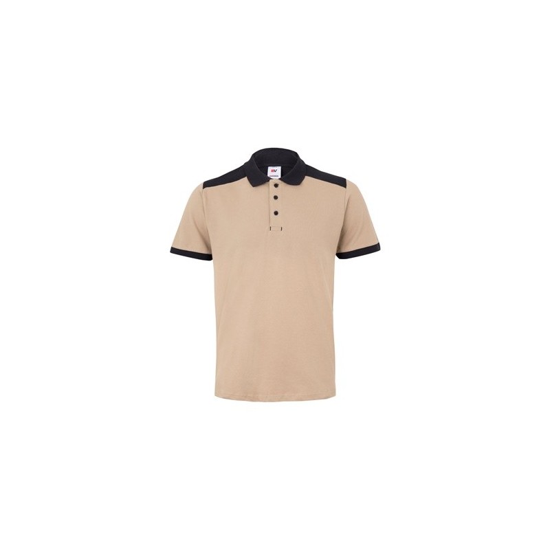 VL VELES Polo piqué bicolore stretch (200g/m²), manches courtes, en polyester (96%) et élasthanne (4%) 