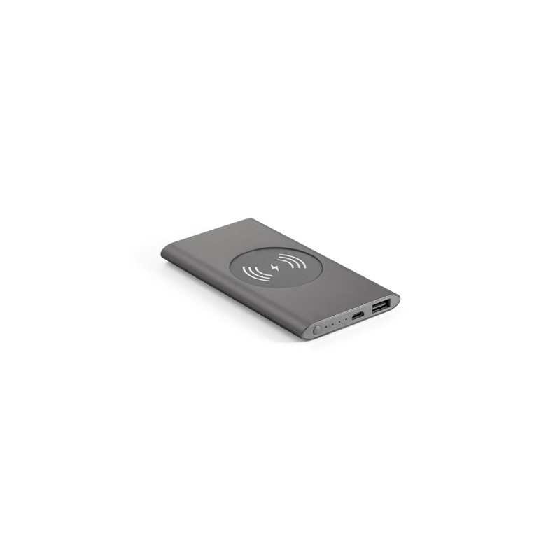CASSINI Power bank 4 000 mAh avec chargeur sans fil 5W en aluminium recyclé (100 % rAL) 