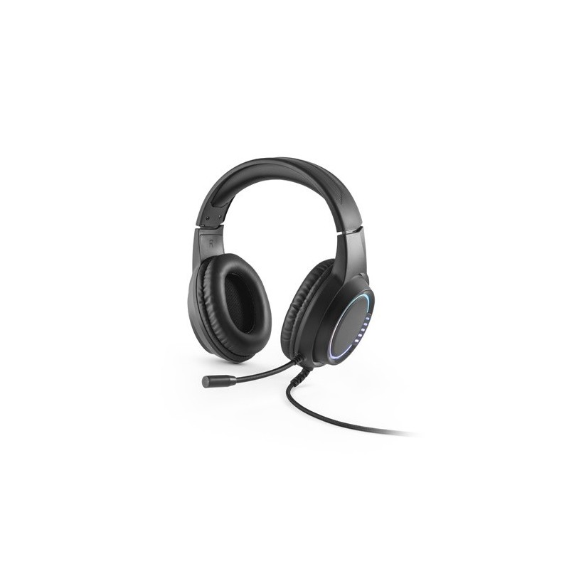 Thorne Headset RGB Écouteurs avec câble de 2 m, microphone et lumières LED RVB en ABS 