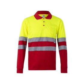 VL VULCAN Polo bicolore (160g/m²) à manches longues, en polyester (100%) 