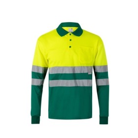 VL VULCAN LARGE Polo bicolore (160g/m²) à manches longues, en polyester (100%) 