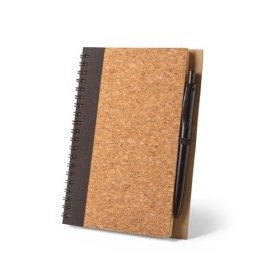 VICENTE Carnet B6 en liège et polyester recyclé (100% rPET) avec stylo bille 