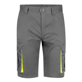 VL HEMERA Bermuda stretch bicolore, multipoches (240g/m²), en coton (46%), EME (38%) et polyester (16%) 