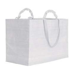 Tote bag maxi en polypropylène recyclé avec anses doubles en ruban (courtes et longues) 