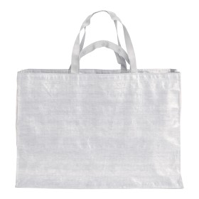 Tote bag maxi en polypropylène recyclé avec anses doubles en ruban (courtes et longues) 