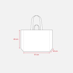 Tote bag maxi en polypropylène recyclé avec anses doubles en ruban (courtes et longues) 