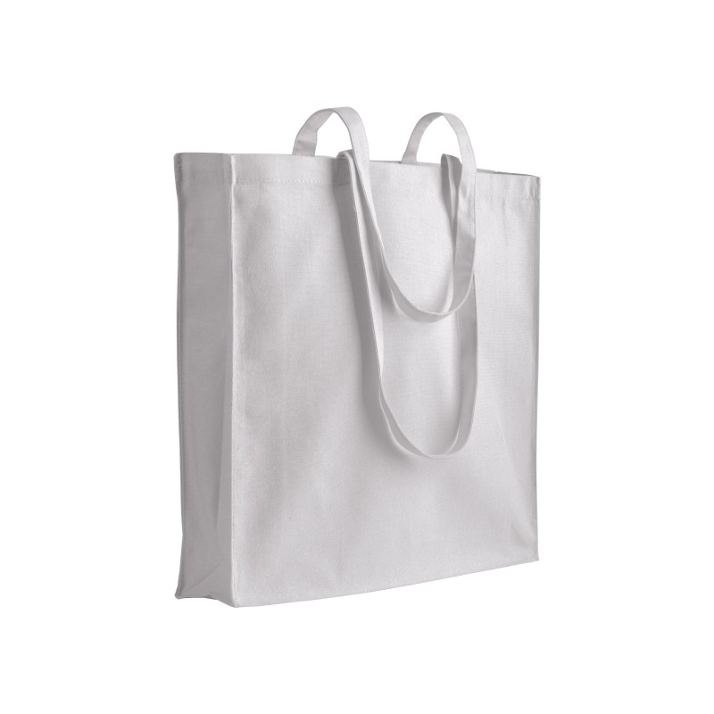 Tote bag en coton/poliéster recyclé180 g/m2, anses longues et soufflet 