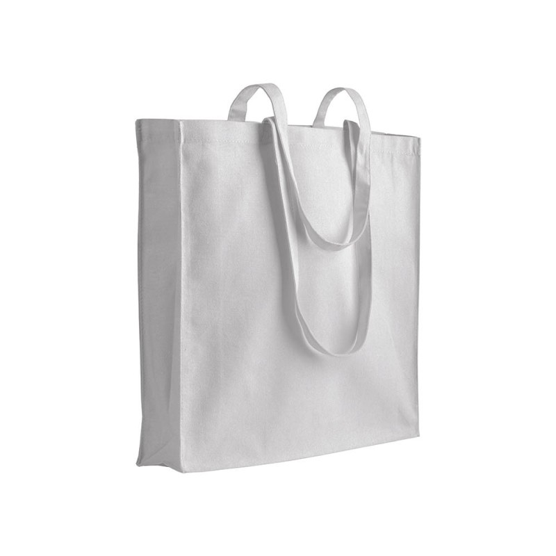 Sac shopping en coton 180 g/m2 avec anses longues et soufflet 