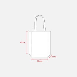 Sac shopping en coton 180 g/m2 avec anses longues et soufflet 