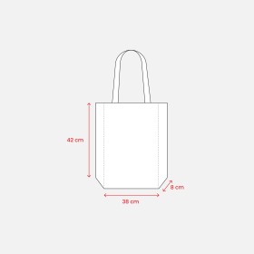 Sac shopping en coton 180 g/m2 avec anses longues et soufflet 