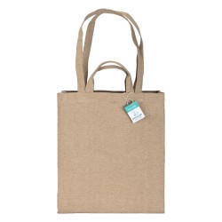 Tote bag avec soufflet en coton recyclé 280 g/m2, avec double anse 