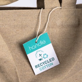 Tote bag avec soufflet en coton recyclé 280 g/m2, avec double anse 