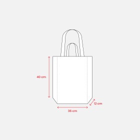 Tote bag avec soufflet en coton recyclé 280 g/m2, avec double anse 