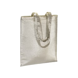 Tote bag en polycoton brillant 90 g/m2, anses longues 