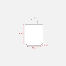Sac en papier recyclé naturel de 150 g/m2 avec soufflet et poignées courtes colorées 