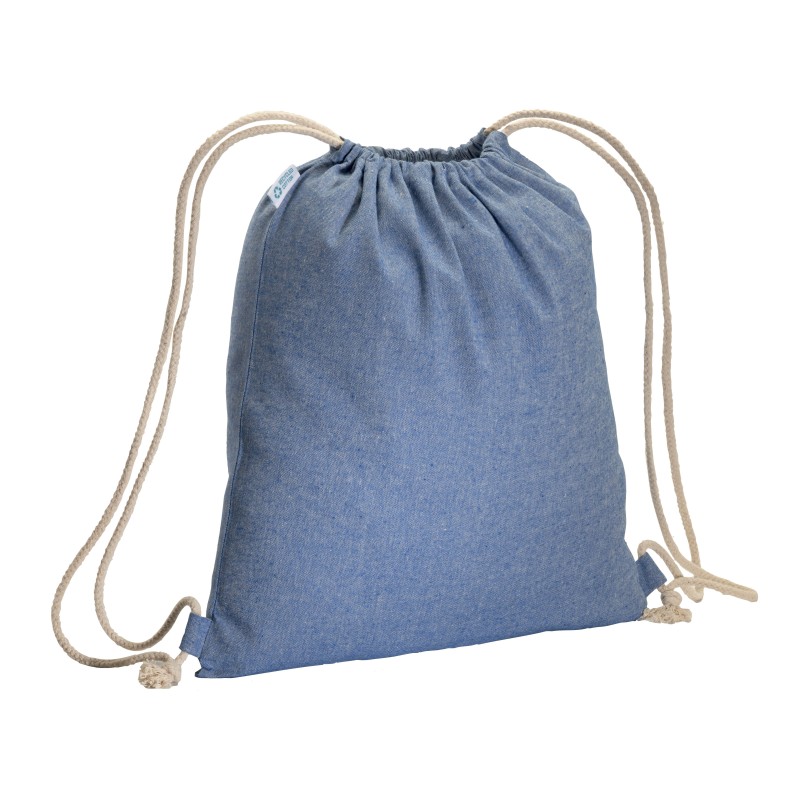 Sac à dos en coton recyclé effet mélange 180 g/m2 avec fermeture à cordons 