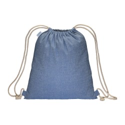 Sac à dos en coton recyclé effet mélange 180 g/m2 avec fermeture à cordons 