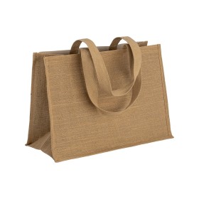 Tote-bag avec soufflet en coton 280 g/m2, détails en toile de jute, anses longues 