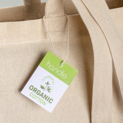 Tote bag en coton biologique 220 g/m2, avec anses longues et soufflet 