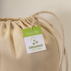 Sac à dos en coton biologique 220 g/m2 avec fermeture à cordons 