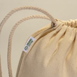 Sac à dos en coton biologique 220 g/m2 avec fermeture à cordons 