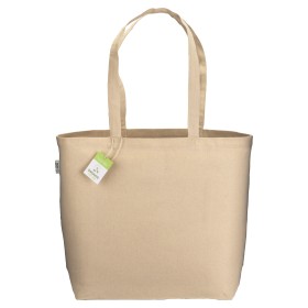 Tote bag en coton biologique 220 g/m2, avec anses longues et soufflet à la base 