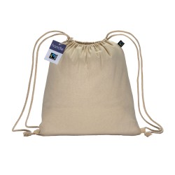 Sac à dos en coton FAIRTRADE ® 140 g/m2 avec fermeture à cordons 