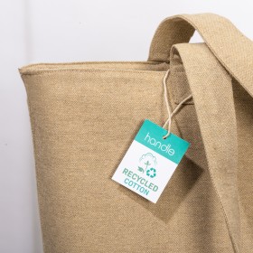 Tote bag en coton recyclé avec soufflet, 280 g/m2 