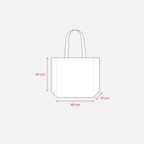 Sac à provisions maxi en coton recyclé de 280 g/m2 naturel avec poignées colorées 