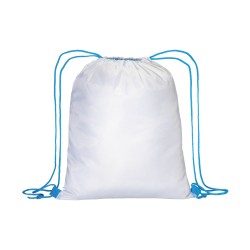 Sac à dos blanc en polyester 210 T avec fermeture à cordons et cordons colorés 