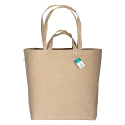 Tote bag en coton recyclé, avec soufflet à la base et anses doubles, 280 g/m2 