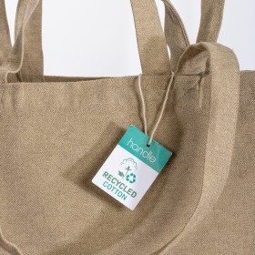 Tote bag en coton recyclé, avec soufflet à la base et anses doubles, 280 g/m2 