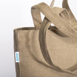 Tote bag en coton recyclé, avec soufflet à la base et anses doubles, 280 g/m2 