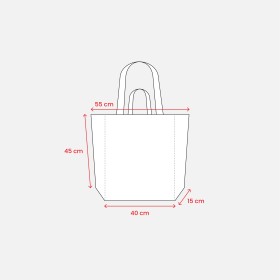 Tote bag en coton recyclé, avec soufflet à la base et anses doubles, 280 g/m2 