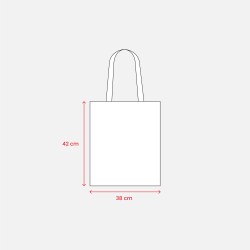 Tote bag en coton recyclé 120 g/m2, anses longues 