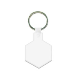 Porte Cles Plastique Souple Forme Hexagone (Anneau 25 Mm) 
