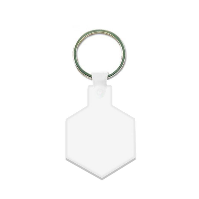Porte Cles Plastique Souple Forme Hexagone (Anneau 25 Mm) Porte Cles Plastique Souple Forme Hexagone (Anneau 25 Mm)