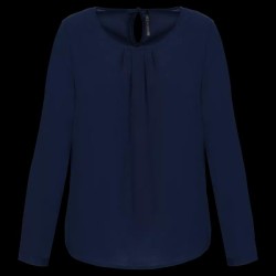 Blouse Crêpe Manches Longues Femme 