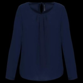 Blouse Crêpe Manches Longues Femme 