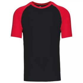 T-Shirt Bicolore Manches Courtes Baseball personnalisable 