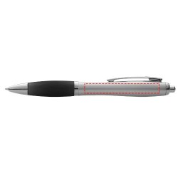 Stylo bille avec corps argenté et grip coloré Nash (encre bleue) 