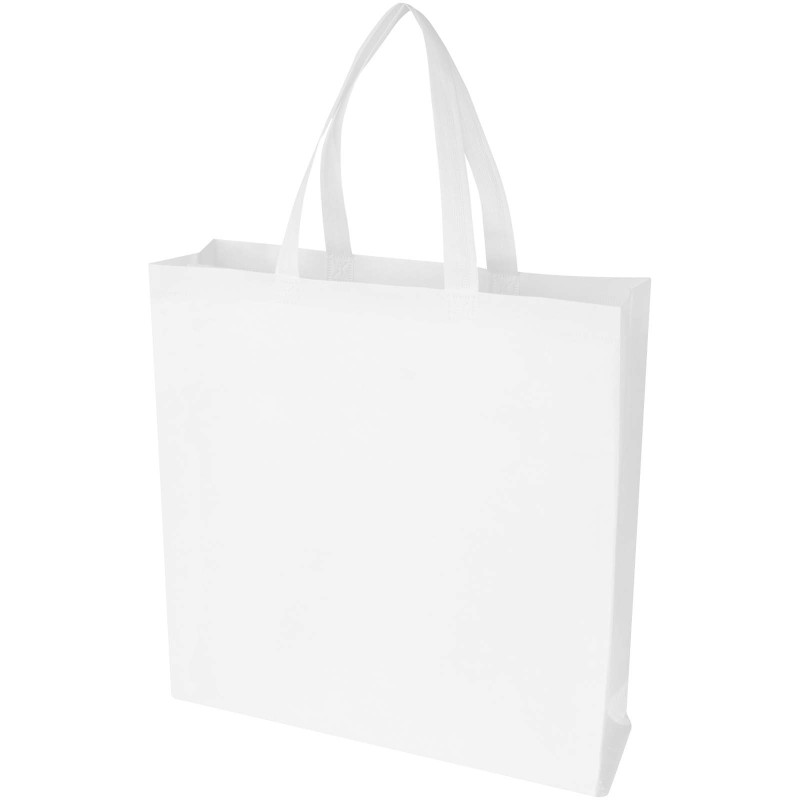 Sac shopping à soufflets EcoSeal non tissé recyclé et certifié GRS de 12 LCouleur:Blanc