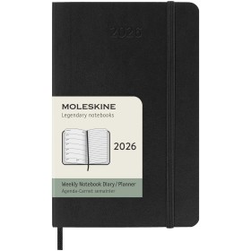 Agenda de poche hebdomadaire 12 mois Moleskine à couverture soupleCouleur:Noir