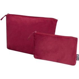 Set de trousses de toilette en velvet gomme recyclées GRS SwiftCouleur:Bordeaux